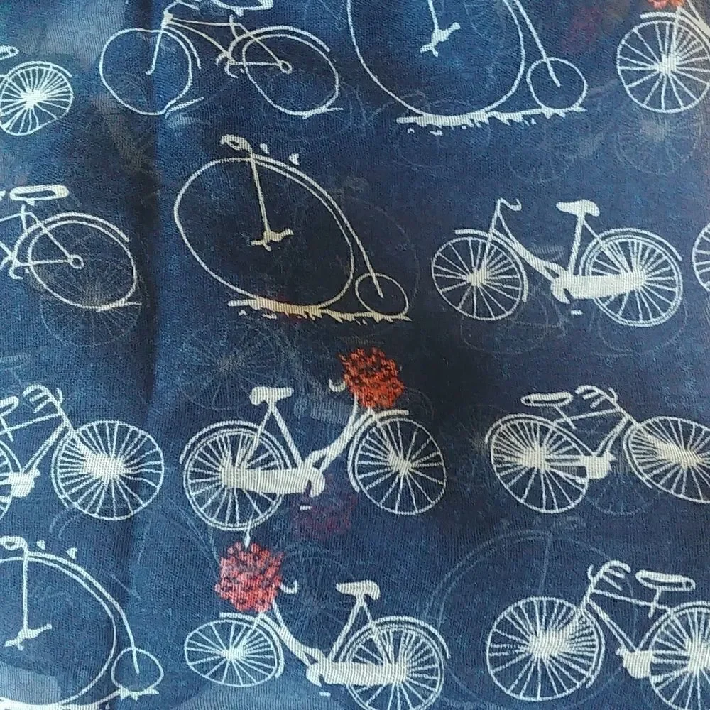 Boutique Scarf. Beautiful Scarf with Bike Art. Like New